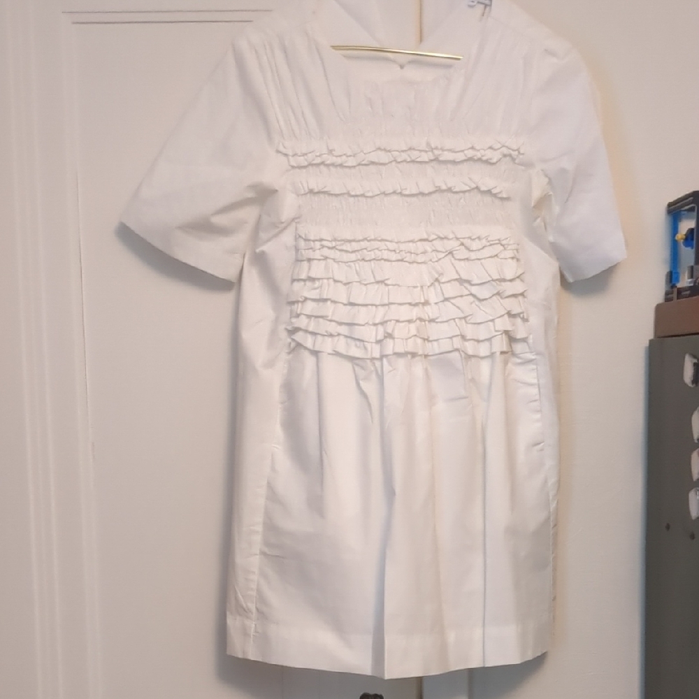 English Factory Cream Ruffle Sleeve Dress